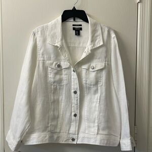 Jones New York White Linen Jacket Size 1X
